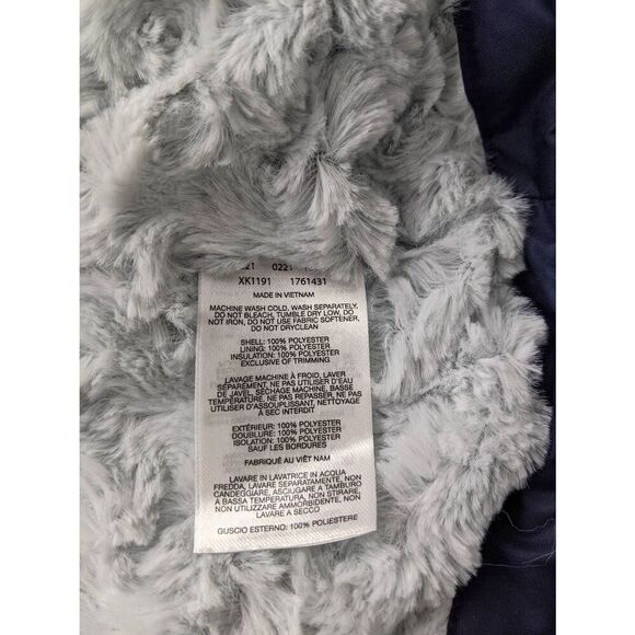 Columbia Navy Copper Crest II Long Jacket Hooded Plush Fleece Lined Sz M Medium - Picture 6 of 8